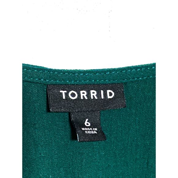 Torrid Crinkle Gauze Lace Puff Short Sleeve Blouse 6X Babydoll Casual Goblincore - Picture 3 of 4